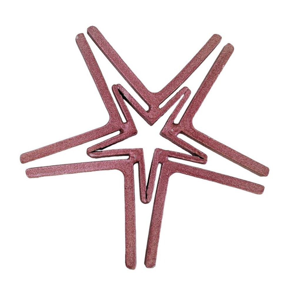 Metal Star Pink Sparkle‎ Glitter Welded Handmade Painted Homemade